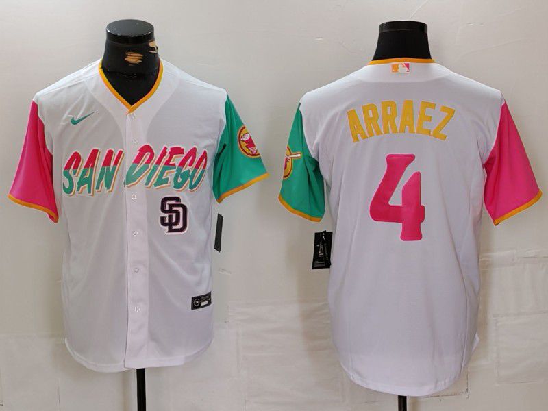 Men San Diego Padres #4 Arraez White City Edition Game Nike 2024 MLB Jersey style 2->->MLB Jersey